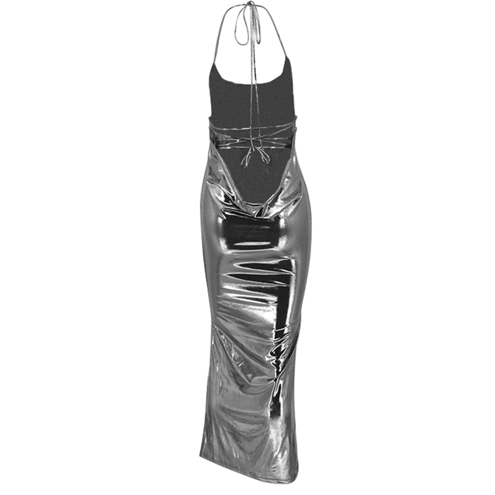 Dresses Strap Clubwear Sexy Backless Halter Bandage Long Dress - Picture 4 of 10